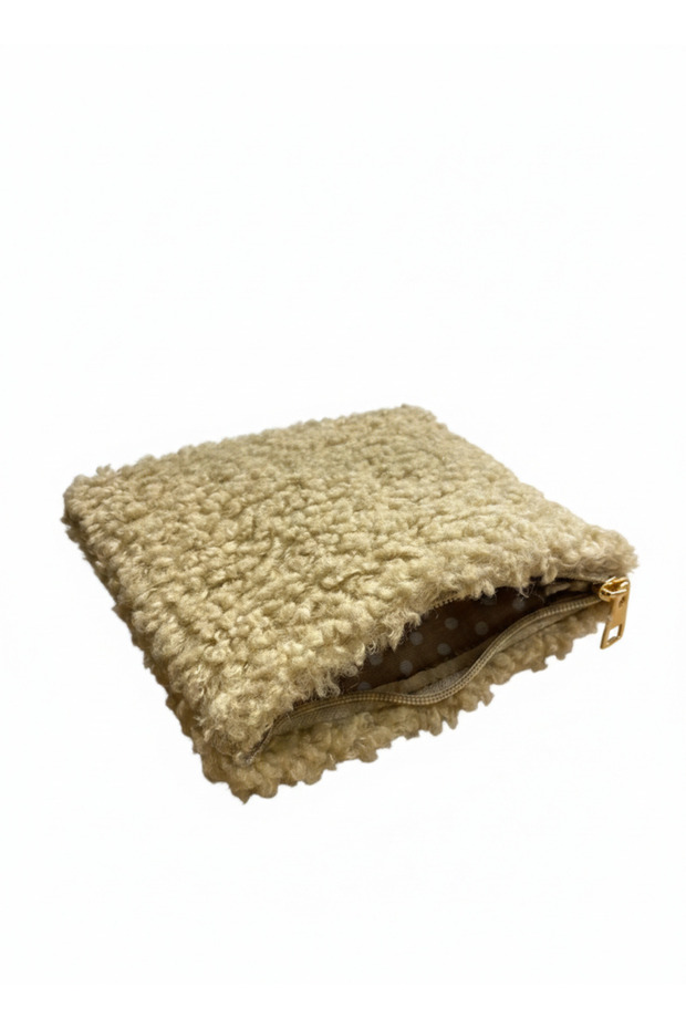 Teddy mini clutch organizer beige