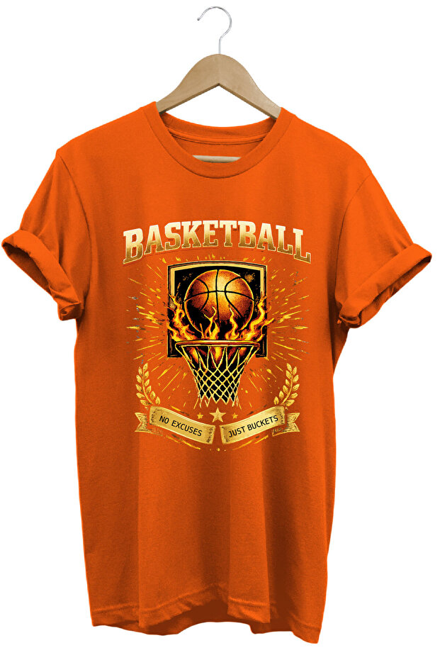 Basketball Pota Printed No Excuses Just Buckest Designed 100% Cotton Unisex Basic T-Shirt