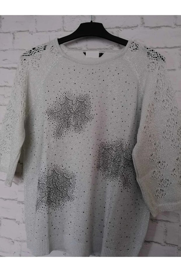 Superior Quality, Standard Size, Capri Sleeves, Cotton-Acrylic Blend, Stylish, Knitwear Sweater/Blouse