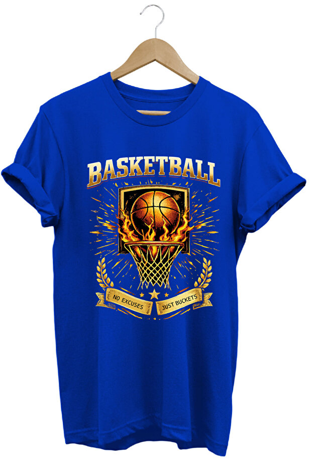Basketball Pota Printed No Excuses Just Buckest Designed 100% Cotton Unisex Basic T-Shirt