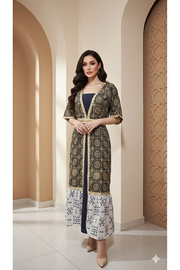 All Over Embroidered Short Dress Ramadan Collection