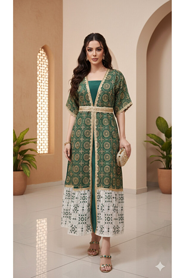 All Over Embroidered Short Dress Ramadan Edition