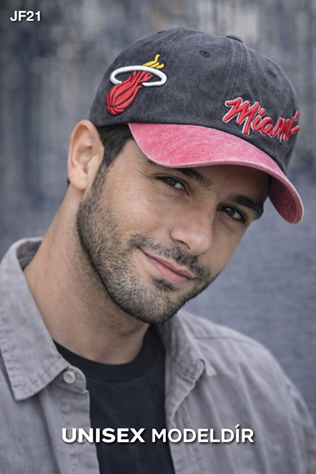 Miami Embroidered Baseball Cap 100% Cotton Gabardine Unisex Cap