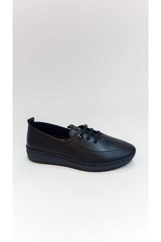 Women's Inner and Outer Genuine Leather Lace-Up Flexible Rubber Sole Orthopedic Daily Shoes