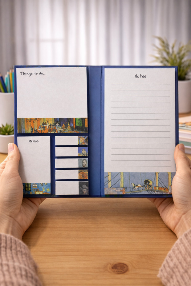 دفتر ملاحظات لاصق وحافظة دفتر ملاحظات بتصميم فنسنت فان جوخ |   مجلد للملصقات اللاصقة - 3