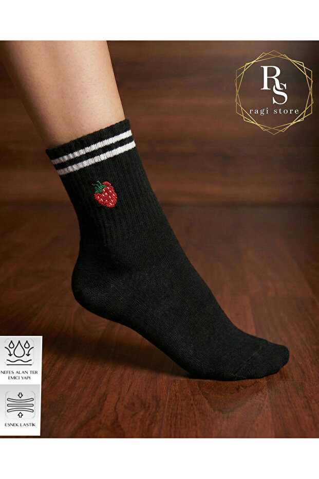 12-pair fruit patterned cotton socks - 5