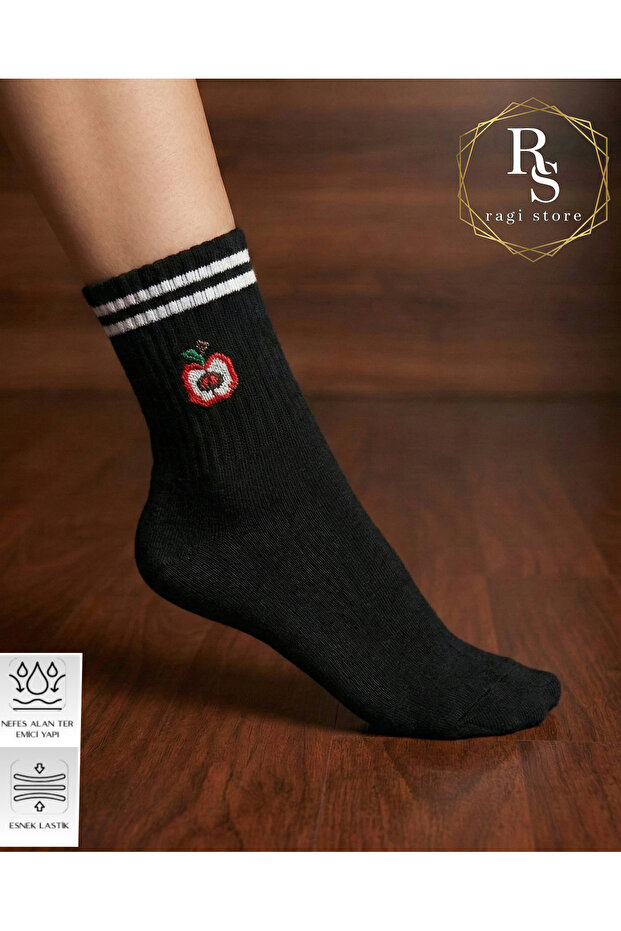 12-pair fruit patterned cotton socks - 4