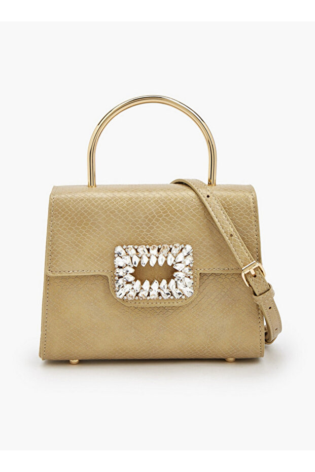 Textured Crossbody Bag with Detachable Strap