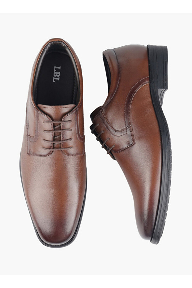 Men Lace-Up Leather Derby Shoes