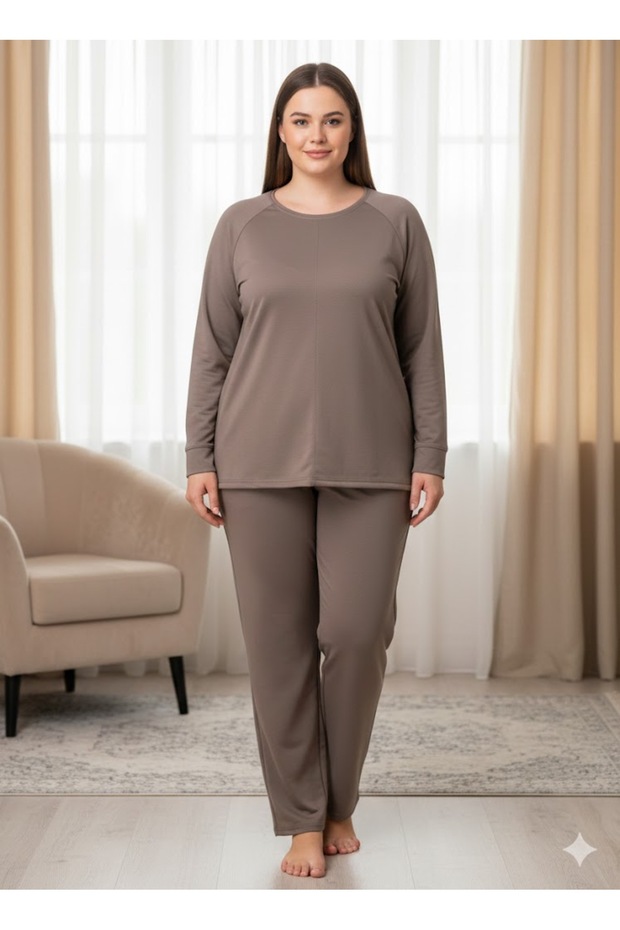 Two-Thread Plus Size Smoked Tracksuit Set
