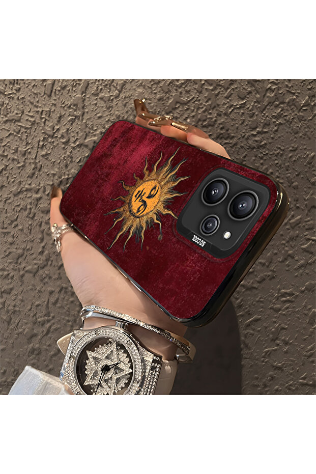 حافظة صلبة رفيعة مزودة بحماية للكاميرا بنمط الشمس، متوافقة مع هاتف Redmi 12 4G - 3