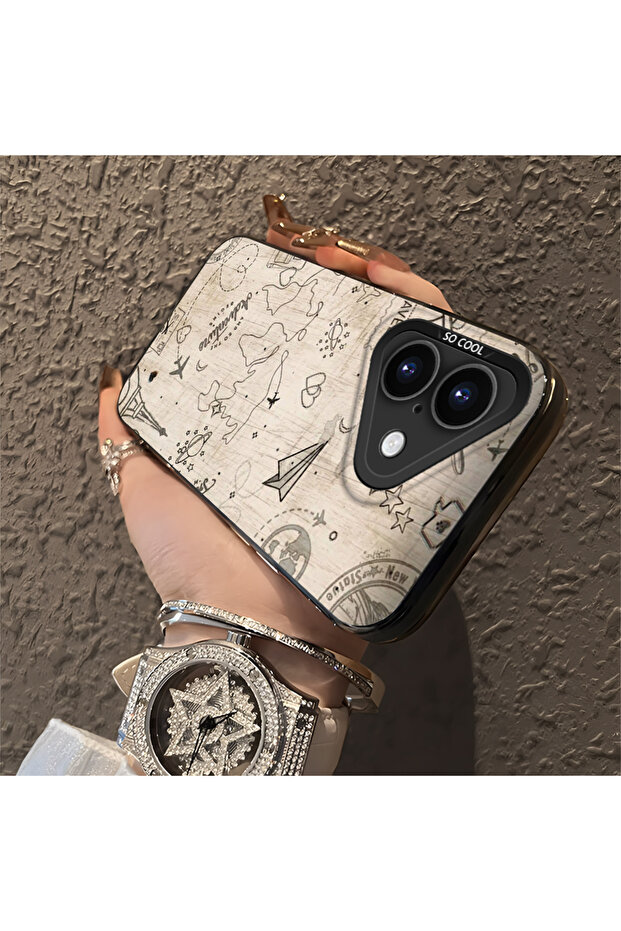 Camera Protected Slim Hard Case with Space Pattern Compatible with iPhone 16 - 3