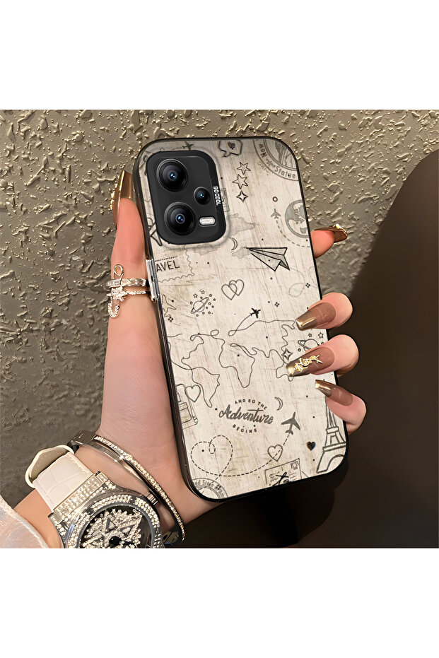 حافظة صلبة رفيعة بنمط فضائي مع حماية للكاميرا، متوافقة مع هاتف Redmi Note 12 5G - 2