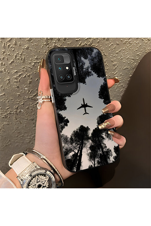 حافظة صلبة رفيعة مع حماية للكاميرا، متوافقة مع نمط الطائرة، متوافقة مع Redmi 10 - 2