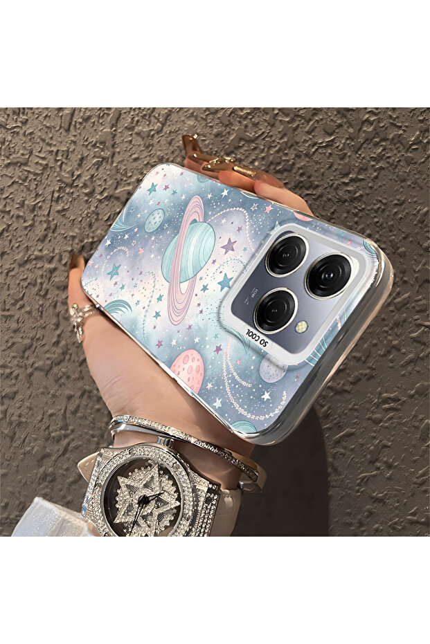 حافظة صلبة رفيعة مع حماية للكاميرا بنمط فضائي متوافقة مع هاتف Tecno Spark 20 Pro - 3