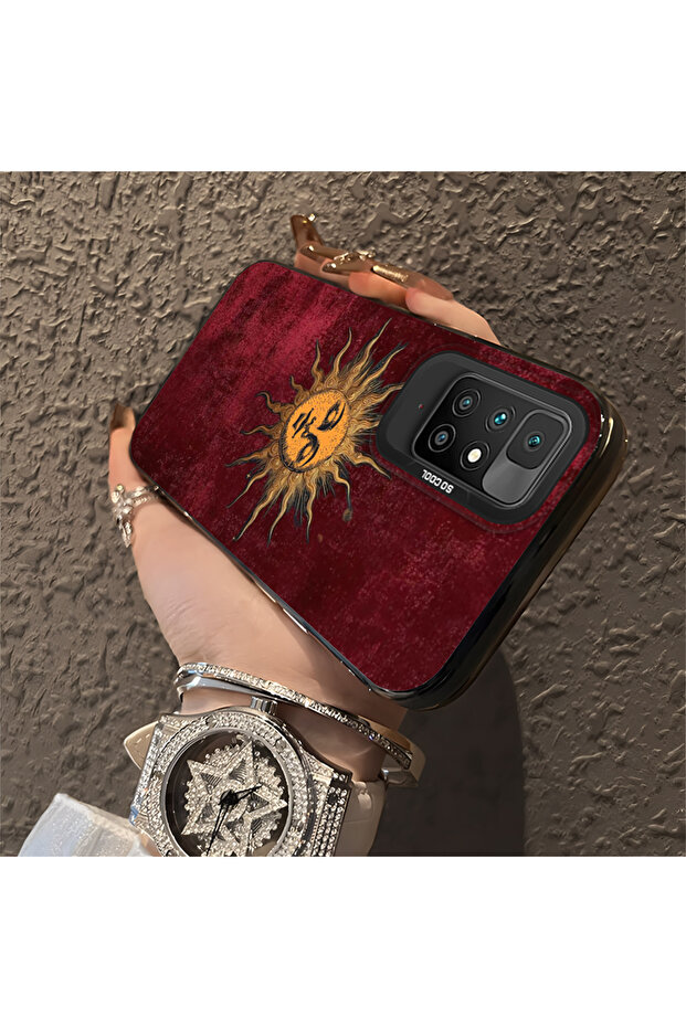 حافظة صلبة رفيعة مع حماية للكاميرا بنمط الشمس، متوافقة مع هاتف Redmi 10 - 3