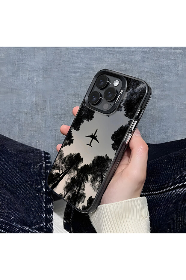 حافظة صلبة رفيعة مع حماية للكاميرا، متوافقة مع هاتف iPhone 14 Plus، بنمط طائرة - 4