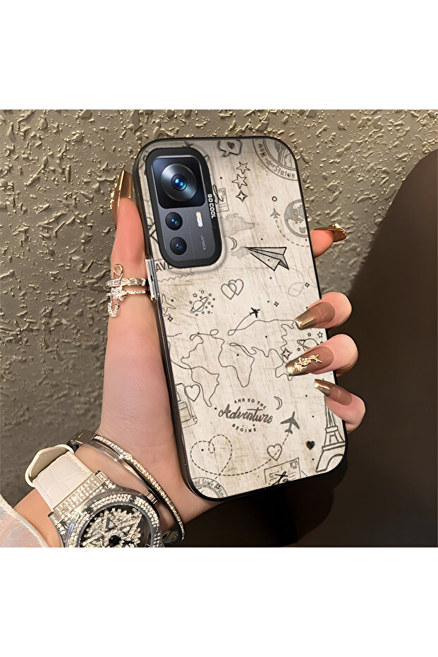 حافظة صلبة رفيعة بنمط فضائي مع حماية للكاميرا متوافقة مع هاتف Mi 12T - 2