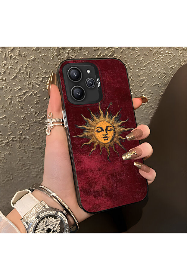 حافظة صلبة رفيعة مزودة بحماية للكاميرا بنمط الشمس، متوافقة مع هاتف Redmi 12 4G - 2