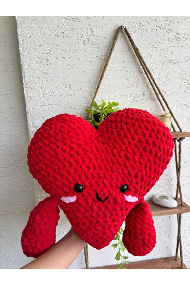 Modern Heart Pillow - Knitted Pillow - Romantic Decorative - Valentine's Day Gift - Love Pillow