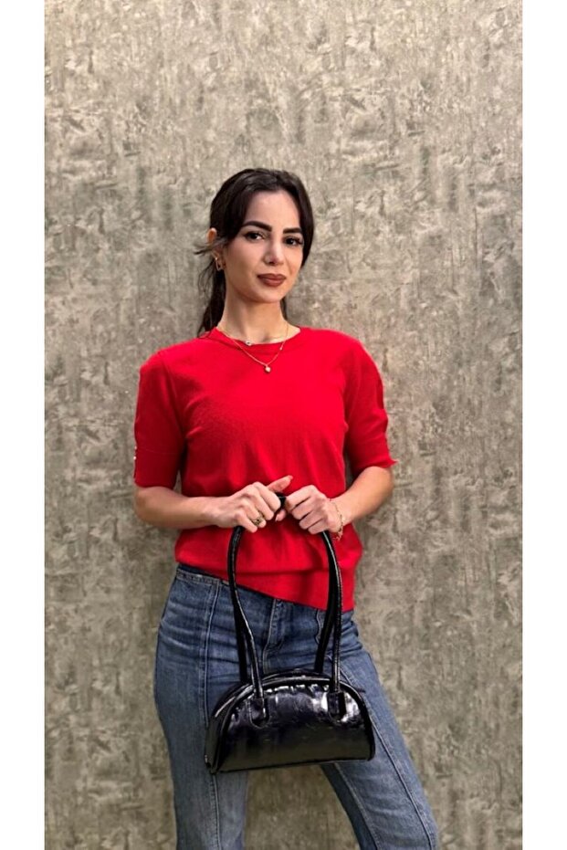 Bisiklet Yaka Basic Triko Kazak - 5