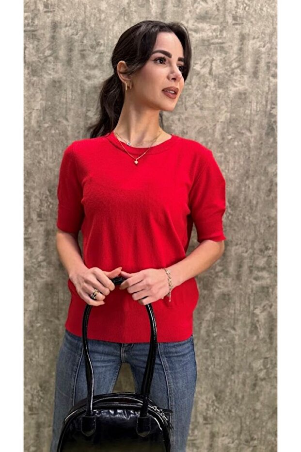 Bisiklet Yaka Basic Triko Kazak - 2