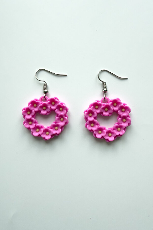 Heart Shaped Flower Bouquet Earrings