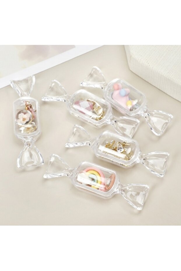 Transparent rectangular acrylic candy 8cm - 2