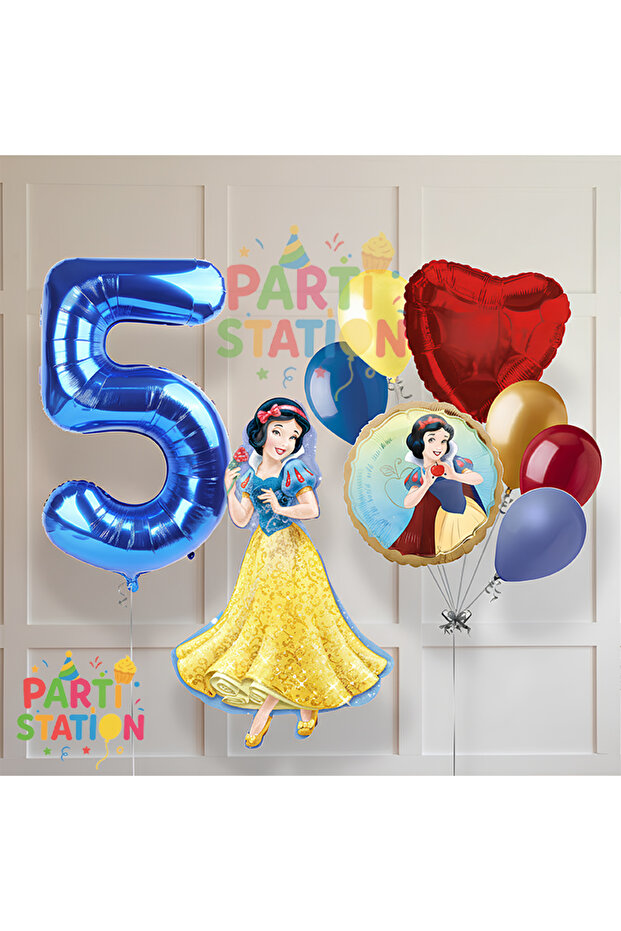 Snow White Concept 5 Year Old Foil Balloon Set 9 Piece Set