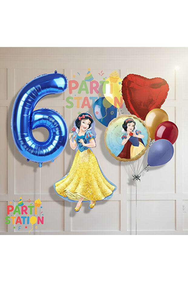 Snow White Concept 6 Year Old Foil Balloon Set 9 Piece Set