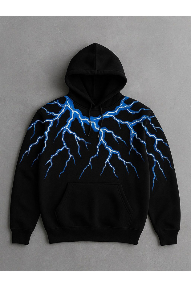 1St Quality Patterned Premium Hooded Sweatshirt
