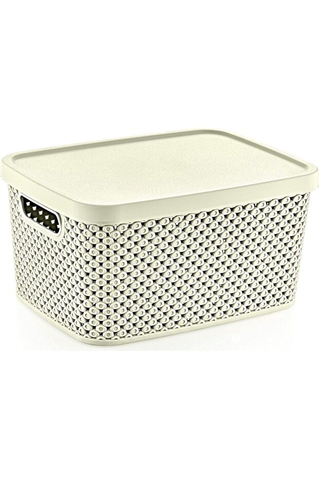 Life Diamond Storage Box with Lid, 3.5 Litre Capacity, Mesh Pattern Design, Multi-Color