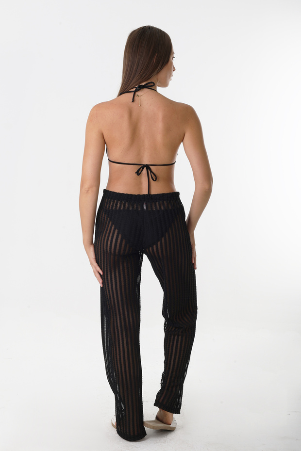 PRO-06 Siyah Örme Pareo Pantolon - 3