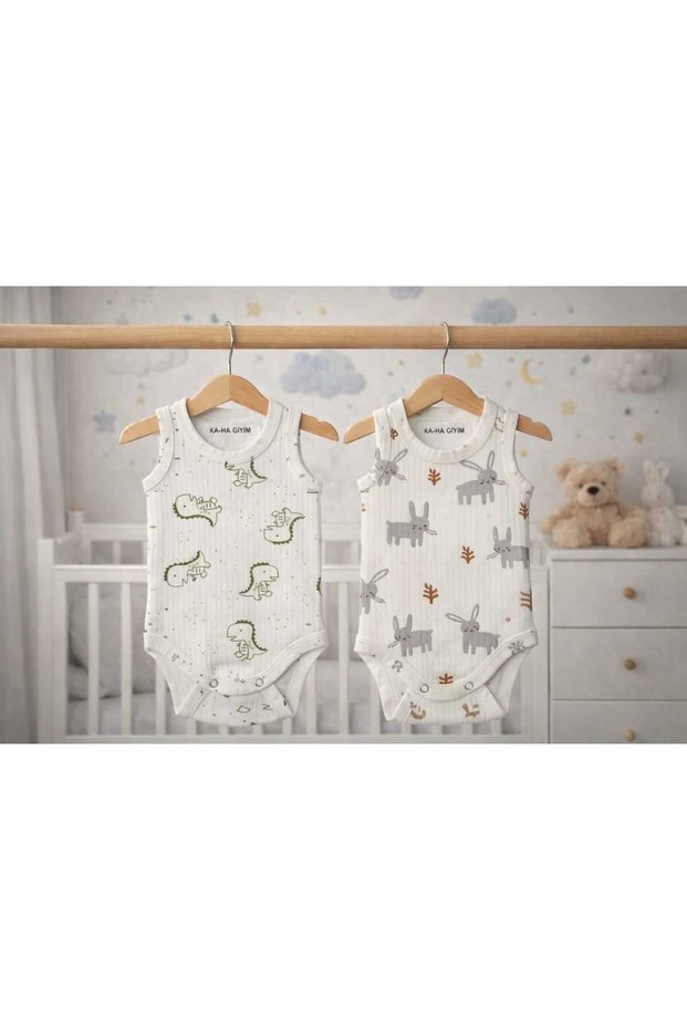 100% Cotton / 2-Piece Snap-On Baby Bodysuit / Animal Print / Cotton Baby Undershirt / Baby Snap-On / Organic