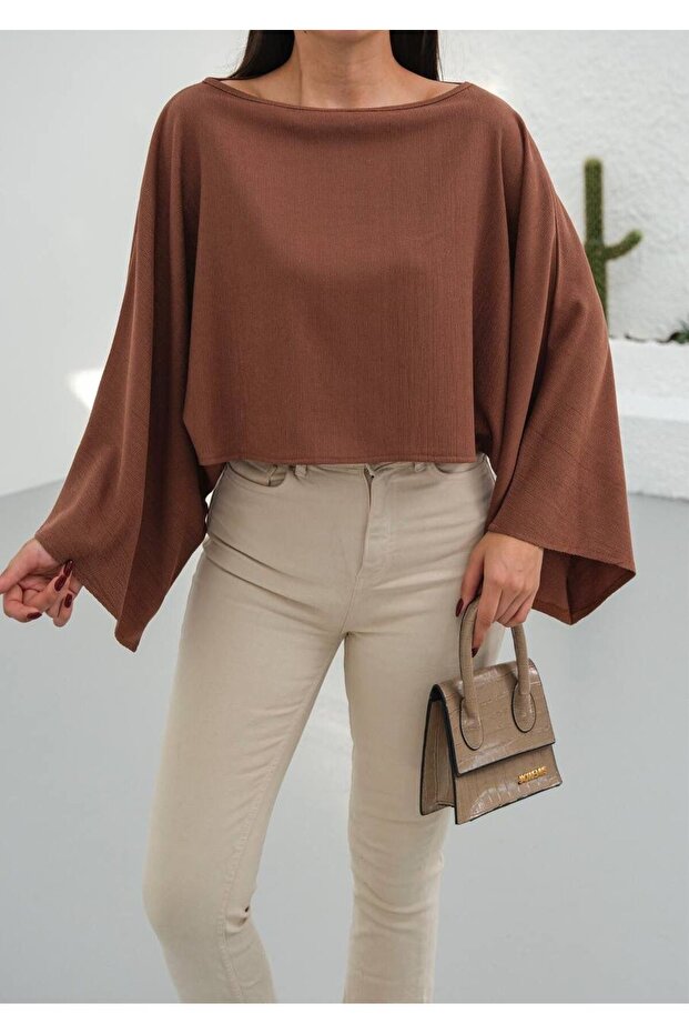 Women's Wide Sleeve Off Shoulder Detailed Oversized Blouse