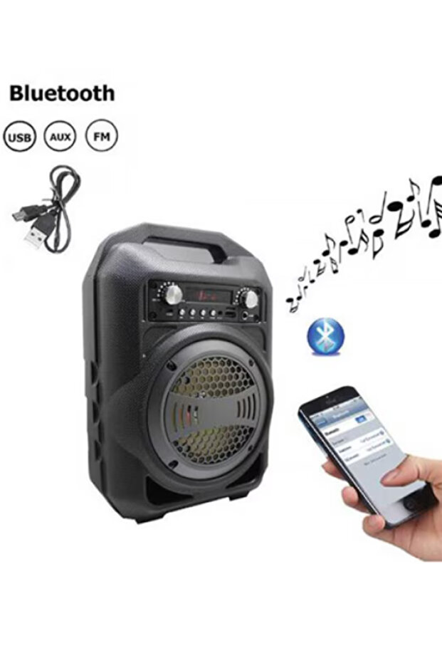 Φορητό ηχείο, Bluetooth, USB, Μαύρο - 2