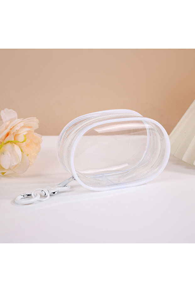 White 1PCS Jewelry Organizer Plastic Transparent Storage Box Pouch Mystery Box With Keychain Cute Do