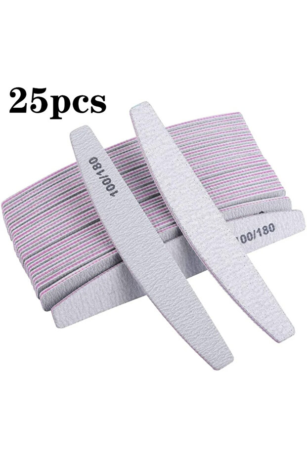 25pcs 5pcs/10pcs/25pcs /Lot Professional Nail File Reusable Double Sided Emery Board(100/180 Grit) N
