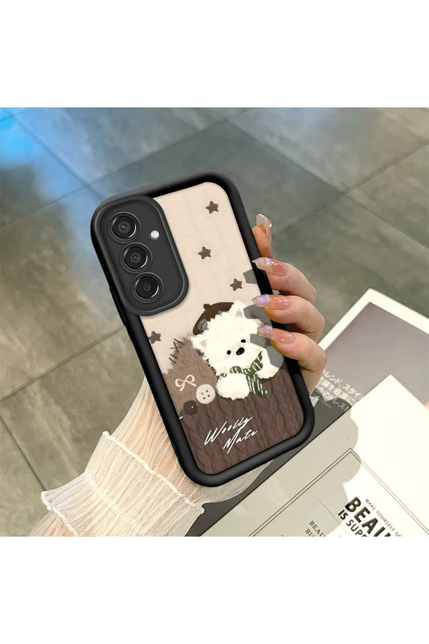 Samsung Galaxy M15 Compatible, Cute Cat Patterned Silicone Phone Case.