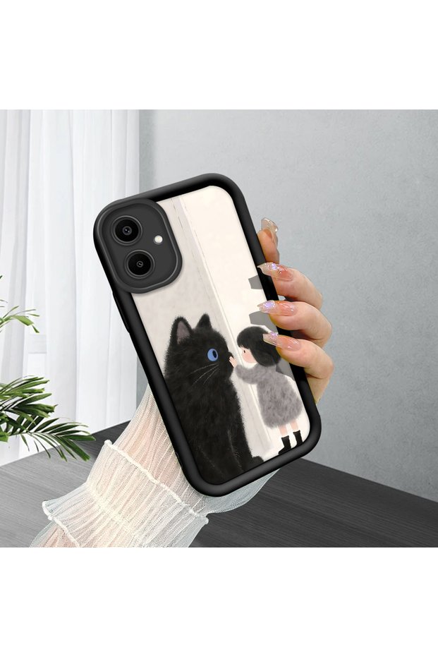 Samsung Galaxy A06 Compatible, Cute Cat Patterned Silicone Phone Case.