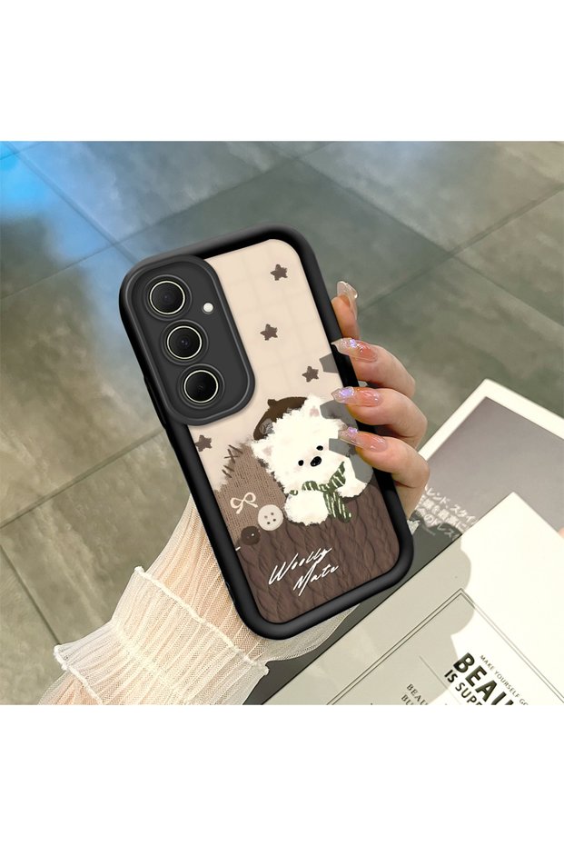 Samsung Galaxy A35 Compatible, Cute Cat Patterned Silicone Phone Case.