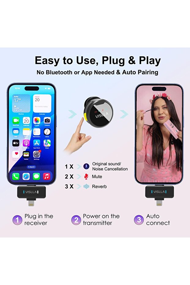 Vislla Mini Microphone for iPhone, iPad & Android - 5