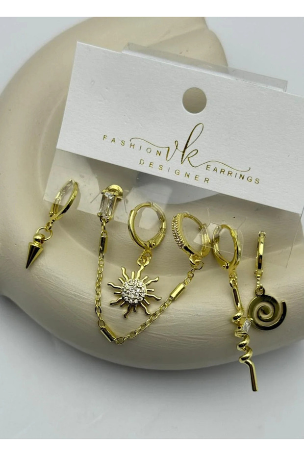 Vip 6-Piece Gold Earrings - 25-Vip154