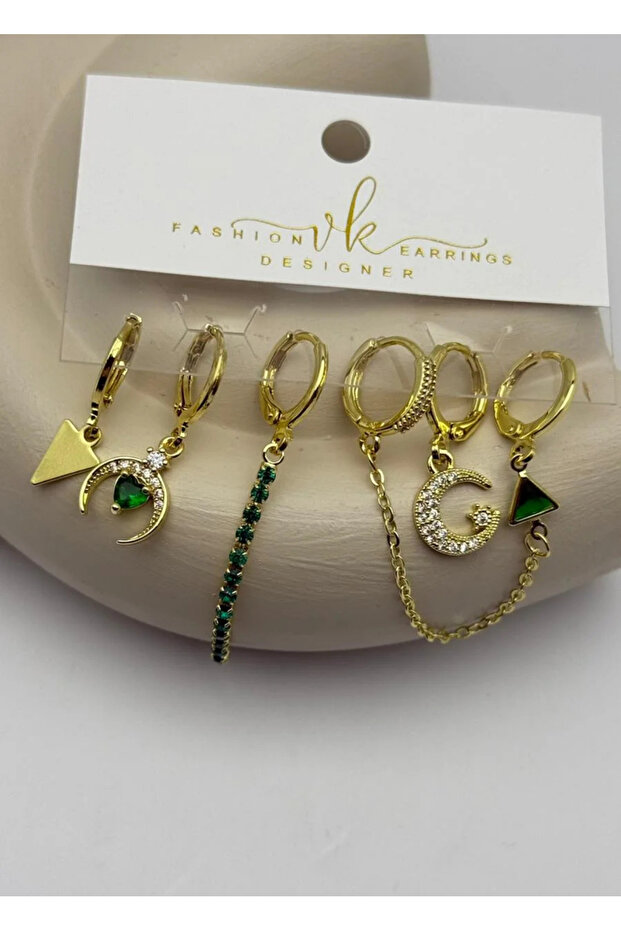 Vip 6-piece gold earring set - 25-vip170