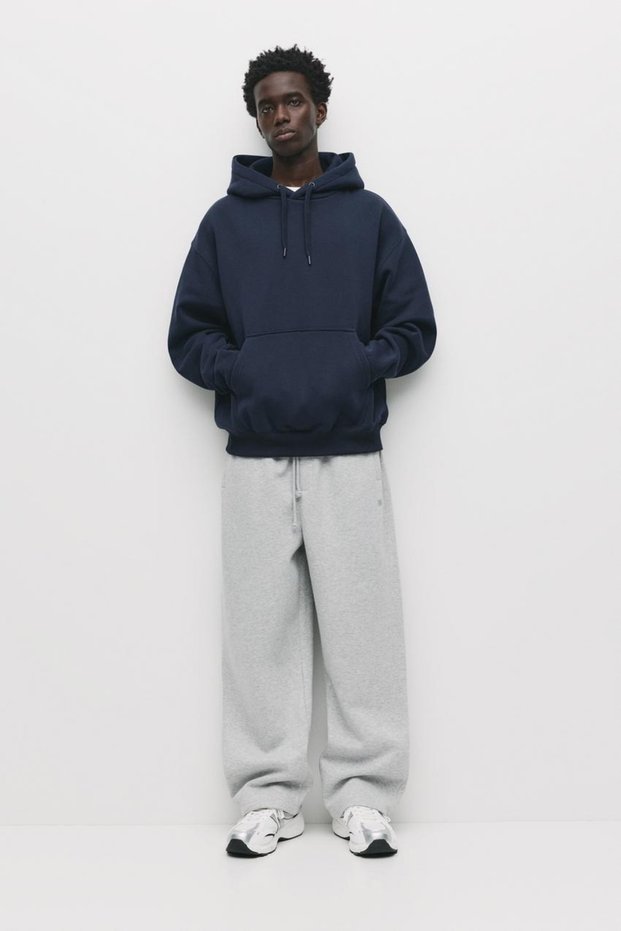 Zemli̇ya_Unisex Thick 3 Thread Kar Basic Ov Oversized a Cotton Sweatshirt Cardigan & Comfort Sda598