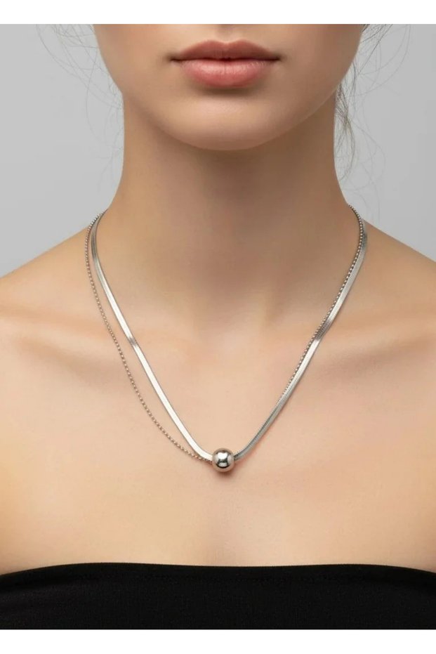 Steel Silver 2-Piece Chain Italian Necklace 3mm - 25-Clkk260