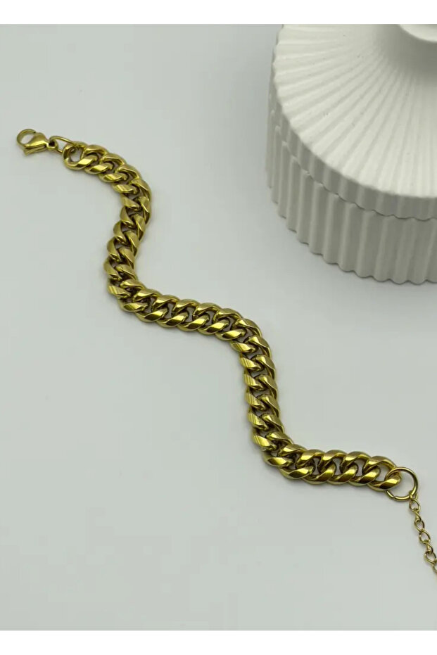 Steel Gold Chain Bracelet - 25-Blk101