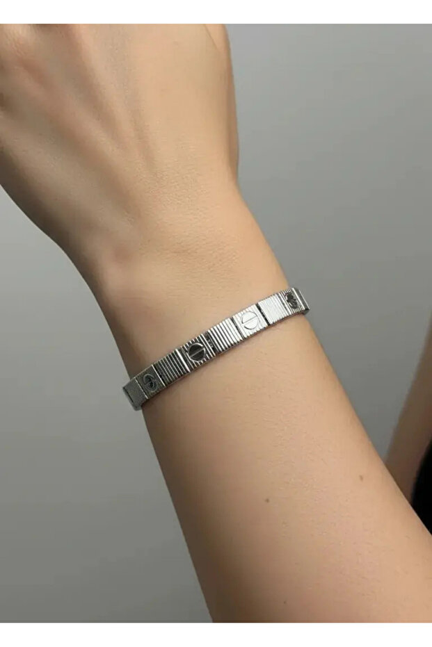 Steel Silver Bracelet - 25-Blk333