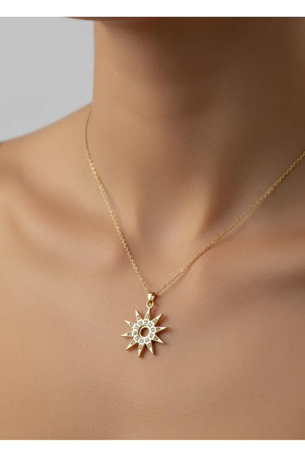 Vip Stone Sun Necklace - 25-Vipk14