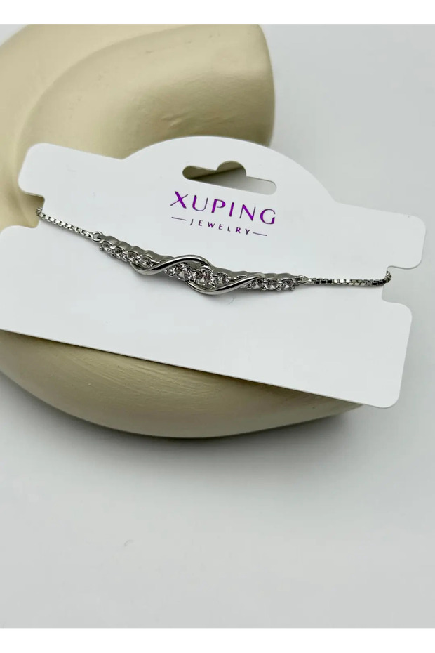 Xuping silver stone bracelet with adjustable clasp - 25-xpb139